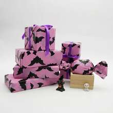 10/50/100pcs Pink Bat Pattern Gift Wrapping Tissue Paper, Suitable For DIY Crafts, Party Favors, Flower Bouquet Wrapping, Shoe & Clothing Moisture-Proof Packaging, Wine Bottle Cushion Packaging, Halloween Party Decoration - Multicolor - View 4