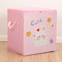 1pc Cartoon Element Large Capacity Storage Box, Multi-Functional With Lid, Dustproof Waterproof Foldable Storage, Cute Cartoon Animal Pattern Design For Home Clothing, Underwear, Quilt, And Miscellaneous Storage, Best Gift For Girls