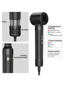 UKLISS Modelador de Ar Quente Automático 7 em 1 - Secador de Cabelo de Alta Velocidade com Motor Sem Escovas 110K RPM | Cachos e Alisamento de Qualidade de Salão, Conjunto de Presentes Essenciais para o Verão e o Prime Day, Pronto para Viagem para Todos os Tipos de Cabelo (Preto)