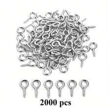 100/300/500/1000/2000 piezas Agujas de ojo mini multicolor, agujas de ojo, ganchos, ojetes, tornillos metálicos roscados, conectores de colgantes de joyería, suministros para hacer joyería DIY, 10mm/0.39 pulgadas