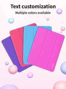 TPU Cute Minimalist Solid Color Customized Tablet Case, Customizable 3-Fold Tablet Case With Pen Slot, Personalized Text Writing, Custom Color, Compatible With IPad Mini4/Mini5/Mini6/Mini7/Air/Air2/9.7/10.2/10.5/Air4/Air5/10.9/Pro 11-Inch/10th Gen/ Air 11-In.(M2)-2024/ Pro11-In.(M4)-2024/Air 11-Inch (M3) 2025/ (A16) 11 Inch 11th Generation 2025, Galaxy Tab A8 10.5 Inch 2022, TPU Soft Edge Protection, Built-In Pen Slot, 3-Fold Stand, Magnetic Sleep/Wake, Personalized/Minimalist/Cute Design, 3-Fold Tablet Case, Tablet Not Included, Office Professional Gift - Multicolor - View 5