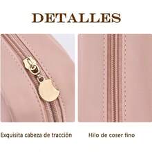 Bolsa de Maquillaje de Viaje para Mujer, Estuches de Viaje para Maquillaje, Bolsa de Cosméticos con Compartimentos - Cc-Rosa - Ver 3
