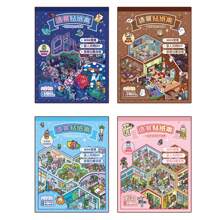 1/2/4件套 8合1 可爱3D生活微缩卡通场景迷你贴纸书 DIY手工剪贴簿玩具游戏贴纸 儿童节日礼物 - 彩色 - 查看 7