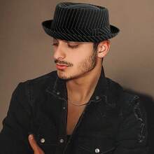 JewelryWe Fedora Hat With Large Brim Men Women Retro Panama Floppy Hat Panama Hat Made Of Felt Suede Western Hat For Performance Party Show Cosplay Wedding Daily Life Camping Hiking Fishing - 黑色 - 查看 1