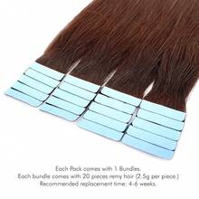 Lsybeauty 20pcs Straight Tape In 100% Remy Human Hair Extension For Salon  Multicolor  Color Natural Color 4# 16-26 Inches Silk Straight Seamless Skin Weft Hair Extension Tape In Hair Tape Ins Hair Extentions - S4 - View 4