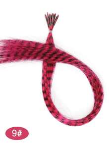 16 Inch Colorful Synthetic Feather Hair Extensions Wig 10 Strands/Pack Feather Hair Extensions Zebra Pattern Feather Wig Accessories Women's Hair Extensions