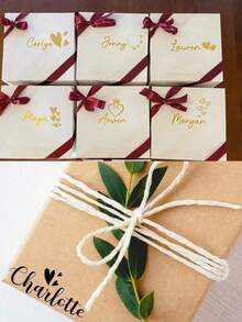 Personalized Custom Name Tag Stickers, Vinyl Decal Stickers, Name Stickers, Date Stickers, DIY Gifts, Handmade, Handwriting, Wedding Stickers, Gift Stickers. Customizable Holographic Name Stickers For Glass, Cups, Rolls, Balloons