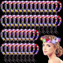 5pcs Shiny Rose Flower Wreath With 3 LED Flashing Modes, Suitable For Christmas Gifts, Weddings, Parties, Valentine's Day, Birthdays, Halloween, New Year Stage Decor And Photography Props