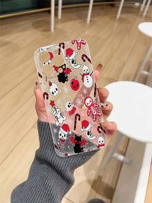 Este adorable estuche de teléfono presenta un tema de Halloween y Navidad, incorporando diseños de muñeco de nieve, gorro de Papá Noel, calavera, murciélago y dulces. Compatible con iPhone 16/16 Plus/16 Pro/16 Pro Max, compatible con Galaxy S25 Ultra, S24 Ultra y compatible con teléfonos de la serie Infinix. - Multicolor - Ver 5