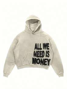 Y2K Pink Hoodie For Men "All We Need Is Love" Letter Design Autumn Harajuku Style Zipper Cardigan Hoodie - trắng - Xem 1