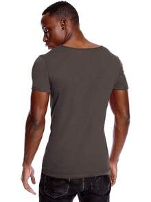 Deep V Neck T Shirt For Men Low Cut Scoop Tee Invisible Tshirt Vee Top - Dark Grey - Low Cut Vee - View 3