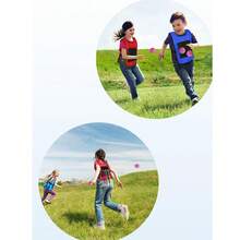 Pas do chwytania dla dzieci, rekwizyty do zabawy w przeciąganie dla przedszkolaków, interaktywna zabawka z piłką do ćwiczeń integracji sensorycznej w sportach na świeżym powietrzu, kamizelka samoprzylepna, zabawka do gry w piłkę, prezent na Halloween, Boże Narodzenie, przyjęcie świąteczne - Wielokolorowe - Zobacz 5