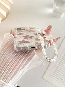 Maple Leaf Painted Braided Wave Edge Minimalist High-End TPU Painted Anti-Fall Phone Case Protective Cover With Handmade Beaded Bracelet Accessory, Compatible With IPhone 16/11/16Pro/16Plus/16ProMax/16E/15ProMax/13/14/12/XS/XR/7G/8PXR/7/8, Painted Compatible With Iphone 15ProMax, Apple 13, 14, 11 Soft Case, P12 Anti-Fall X, 12/14 Painted TPU Anti-Fall Soft Case Phone Case Waterproof Shockproof Scratch Resistant