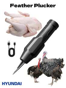 HYUNDAI Handheld Poultry Plucker, Portable Feather Remover For Chicken, Duck, Goose, Turkey, Heavy Duty Stainless Steel Automatic Depilator