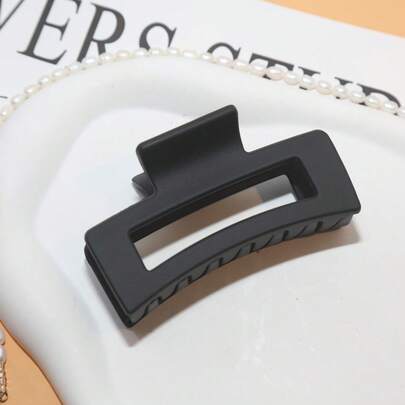1pc Ladies' 8cm Matte Candy Color Hair Claw Casual Claw Clips Hair Clips Hair Jaw Clip Hair Clamps Hair Clutch Hair Catcher Clip, Black Hair Accessories Fall Winter For Vacation Outfits Woman