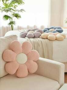 圣诞花形抱枕，柔软的雏菊抱枕，圣诞主题抱枕，可用于床边、沙发、椅子或地板装饰，适合客厅、卧室和沙发。Flo-Shawerped 装饰抱枕，送给朋友的完美圣诞礼物。 - 粉紅色米芯 - 查看 3