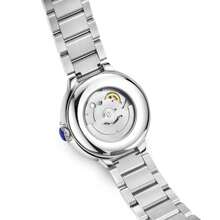 1 件女士全自动陀飞轮镂空机械表是一款奢华、时尚、休闲、轻奢的气球系列腕表，钢带，银色，适合日常装饰