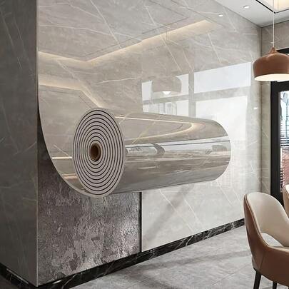 1 Rotolo (60cm x 300cm) Carta da parati adesiva in vinile con effetto marmo 3D - Adesivo rimovibile per piastrelle per pareti, pavimenti, soffitti - Design realistico con venature bianche e dorate per soggiorno, cucina, bagno, decorazione da parete, decorazione da soffitto, arredamento moderno, aspetto di lusso, facile installazione