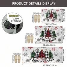 1pc Christmas Tree Pattern Washable Non-Slip Doormat, Suitable For Floor, Bathroom, Living Room, Entryway