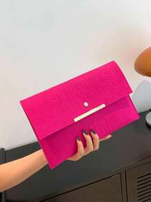 Nueva bolsa de sobre con diseño de nicho de moda con estampado de cocodrilo, bolso de mano de estilo retro para mujer - Rosa Fucsia - Ver 6