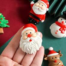 5 piezas de imanes grandes de Papá Noel de dibujos animados, imanes decorativos navideños creativos, adecuados para restaurantes, cocinas, refrigeradores, lavavajillas, armarios de almacenamiento, recuerdos de fiesta, regalos navideños