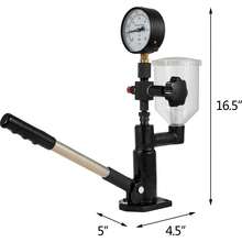 400Bar/6000PSI Fuel Injector Tester - Dual Scale Gauge For Adjusting & Testing Injector Nozzle Pressure & Pop Pressure - 19X11X7inch - View 2