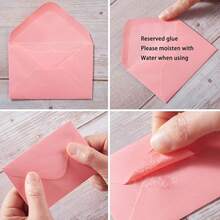 Pack Envelopes With Note Cards In 5 Colors Wedding, Birthday, Showers, 4 X 2.Inches (Pink) - 粉色 - 查看 3