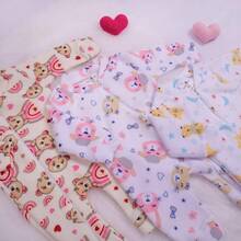 Kit 3 Rompers For Baby Girls Soft Warm Everyday Comfortable Various Sizes From RN To G - 白色 - 查看 2