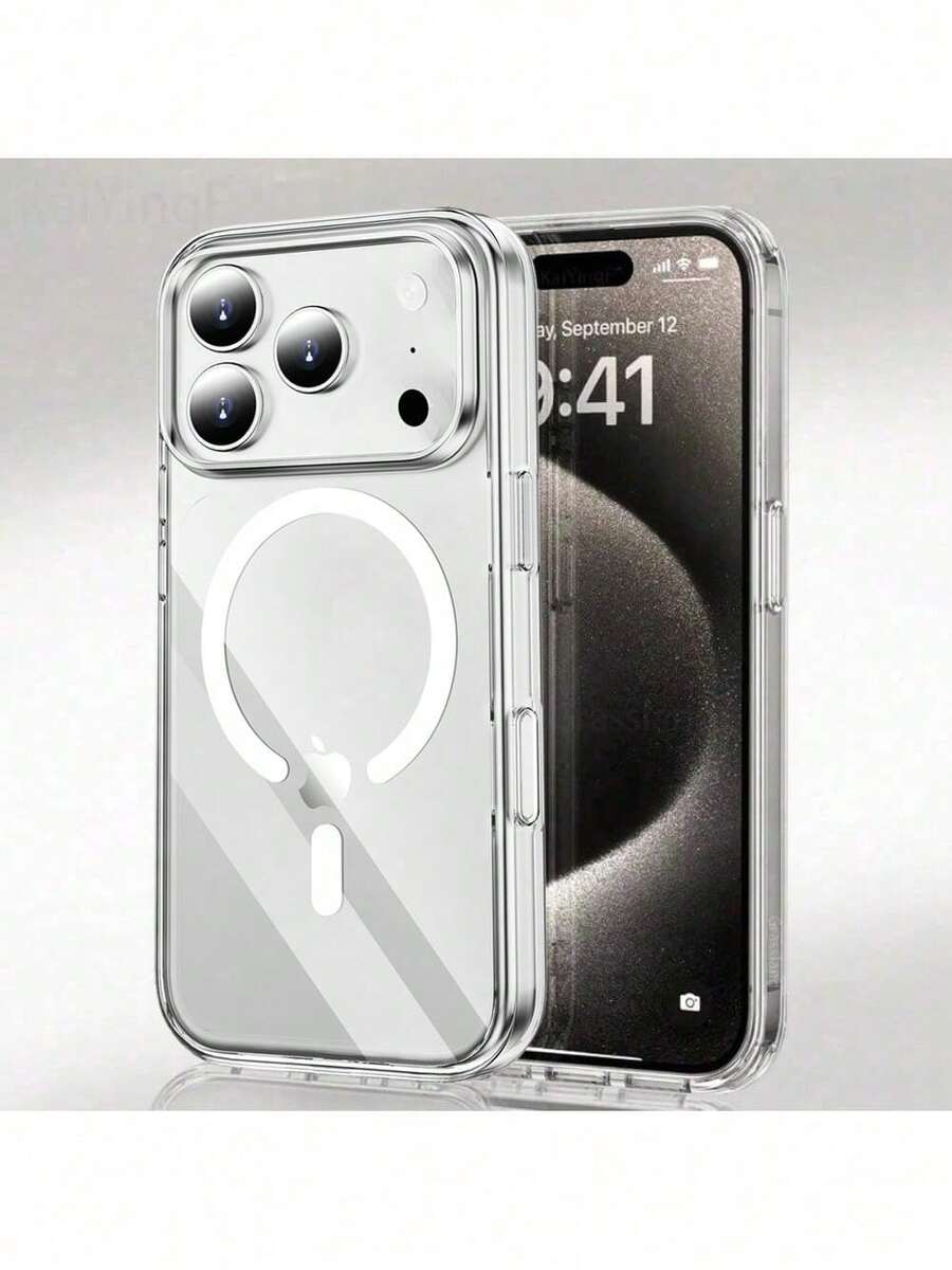 Luxury Magnetic Wireless Charge For Magsafe Case For IPhone 17 16 15 14 13 12 11 Pro Max Plus Back Cover Transparent Case - 無色 - 查看 1