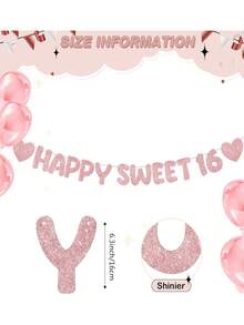 Biểu ngữ lấp lánh mừng sinh nhật lần thứ 16, trang trí tiệc sinh nhật lần thứ 16, biển hiệu tiệc sinh nhật lần thứ 16, trang trí tiệc sinh nhật lần thứ 16, tiệc độc thân - Xem 5