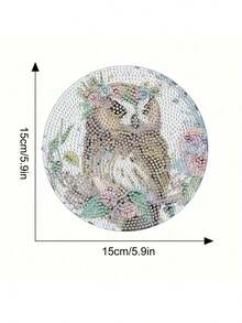 3/4 件套花卉钻石画套装 - 圆形钻石，胶板材质 - DIY 3D 彩色花卉餐垫，桌面装饰，钻石画墙挂工艺品套装，适用于家居、花园、卧室、客厅装饰礼品 - 彩色 - 查看 3