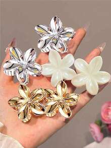 6 pièces Pinces à cheveux à fleurs petites en acrylique effet métal pour femmes, simples et élégantes, barrettes polyvalentes pour les franges, convient pour un port quotidien, look mode doux et frais pour les vacances (sans emballage en carton, le carton est uniquement pour la séance photo) Clips à cheveux pour la Saint-Valentin, accessoires capillaires pour femmes, cadeau de la Saint-Valentin, clips à cheveux pour les vacances d'été, voyage, anniversaire - Multicolore - Voir 10