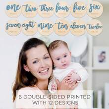 6 Pieces Newborn Baby Monthly Milestone Cards Baby Photography Props Baby Baptism Family Decoration Gift Unisex Baby Party Decorations