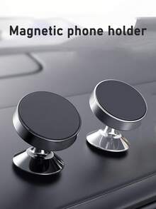 1 件磁性车载手机支架，360 度旋转磁性金属车载手机支架，适用于仪表板 - 彩色 - 查看 4