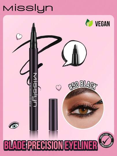 MISSLYN 精准液体眼线笔，防水液体眼线笔，防晕染液体眼线笔，黑色液体眼线笔，毡尖液体眼线笔，精准眼线，嘉年华，派对，眼妆，魅力，锋利持久防水液体眼线笔，黑色