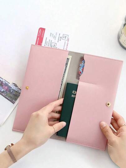 多卡位纯色便携真皮卡包，简约纯色护照夹，带卡槽的便携旅行钱包，多个卡槽和零钱包，适合日常通勤，迷你钱包，通用银行卡、身份证、公交卡收纳包，卡包钱包，名片夹，信用卡夹，女士钱包，迷你钱包，卡包