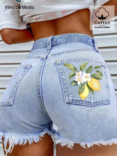 休闲时尚牛仔破洞短裤，适合春夏季、休闲、性感、度假、日常、生日派对、单身派对、旅行、舞台和音乐会