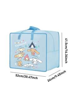 Sanrio Characters Clothing & Bedding Storage Bag, Durable Oxford Fabric, Tear-Resistant Material, Reinforced Handles, Sturdy Stitching, Large Capacity For Clothes, Blankets, Sheets, Pillows, Smooth Dual Zippers, Full-Open Design Dorm Room Essentials Clothes Organizer Closet Organization And Storage Bedroom