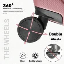 YOUGGELI 2 Piece Luggage Set – Carry On Spinner Suitcases With Cup Holder, USB Port & Phone Holder, Lightweight Hardshell Travel Luggage For Business, Vacation & Weekend Trips - 玫瑰金 - 查看 4