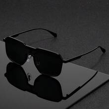 1 Piece Unisex Punk Style Large Frame Polygonal Fashion Glasses Stylish Daily Accessory 2026 Mother's Day Best Unique Heartfelt Sentimental Gift Surprise For Mom Mommy Mum Grandma - 黑色 灰色 - 查看 4