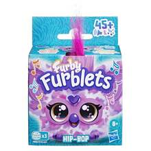Hasbro Furby Furblets Hip- Mini Friend, 45+ Sounds, Hip Hop Music & Furbish Phrases, Electronic Plush Toys, Pink & Purple, Back To School Gifts, Ages 6+
