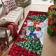 1pc Christmas Tree Pattern Washable Non-Slip Doormat, Suitable For Floor, Bathroom, Living Room, Entryway