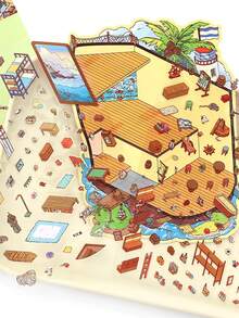 3 件创意装饰贴纸，适用于 DIY 场景，小角落第 5 系列，适用于礼物、办公室、家庭、标记、标签、教室、娱乐玩具、学生日记 - 复古可爱贴纸 - 彩色 - 查看 8