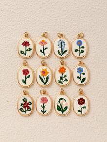 1 件夏季时尚 INS 可爱简约蝴蝶花朵月亮 DIY 吊坠，镀 18K 金，不易氧化，适合老婆妈妈自由搭配。