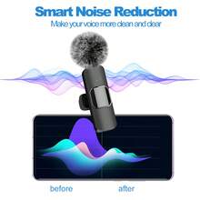 Wireless Mini Clip-On Microphone, Compatible With IPhone & IPad - Wireless Dual Microphone, Plug And Play, Ultra-Low Latency, Built-In Noise Cancellation Chip, 5 Hours Battery Life, Suitable For Two-Person Creation, 50mAh - YJH-k9 - View 8