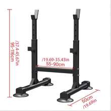 Adjustable Squat Rack - 40x40mm Steel Frame (1.0mm) | 5-Level Height/ Length Adjustment, 120kg Load | Home Gym Power Rack - Black - View 2