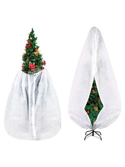 Christmas Tree Storage Bag,6ft(W) X6ft(H) X45in(Dia),Fits Up To 6-6.5 Ft Tall Artificial Tree,Xmas Tree Cover Upright Tree Dust Proof Bag With Zipper & Drawstring,Holiday Decorated Trees Cover(White) Christmas Decorations Home Christmas Gifts Christmas Decor