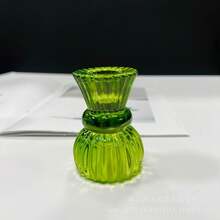 1pc Crystal European Candle Holder, Eerie, Autumn, Holiday, Christmas, Winter, Holiday, Festival, Christmas Decor, Christmas Decoration, Christmas Gift, Room Decor Candle Holder - Transparent/Green/Red Small Creative Candle Base - Small Skirt Dual-Use Candle Cup Romantic Dining Table Candle Holder Home Decor Christmas Decorations, Christmas Gifts