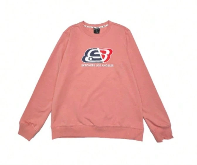 Skechers Colorful Series Autumn/Winter New Couple Round Neck Thermal Lined Warm Pullover Sweatshirt - Pink - View 1