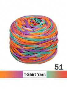 2/1 pieza Hilo de camiseta degradado, grande 300g/unidad - 2cm de ancho, hilo tejido de punto, suave y versátil para manualidades DIY, usado para ganchillo y tejido de bolsos, cojines, muñecas, mantas de almacenamiento, zapatillas, proyectos de ganchillo artesanal, disponible en múltiples colores, hilo multicolor, hilo de poliéster, hilo acrílico, hilo de ganchillo, hilo para manualidades, bolas de hilo vibrante, material de manualidades versátil, accesorios y suministros de tejido